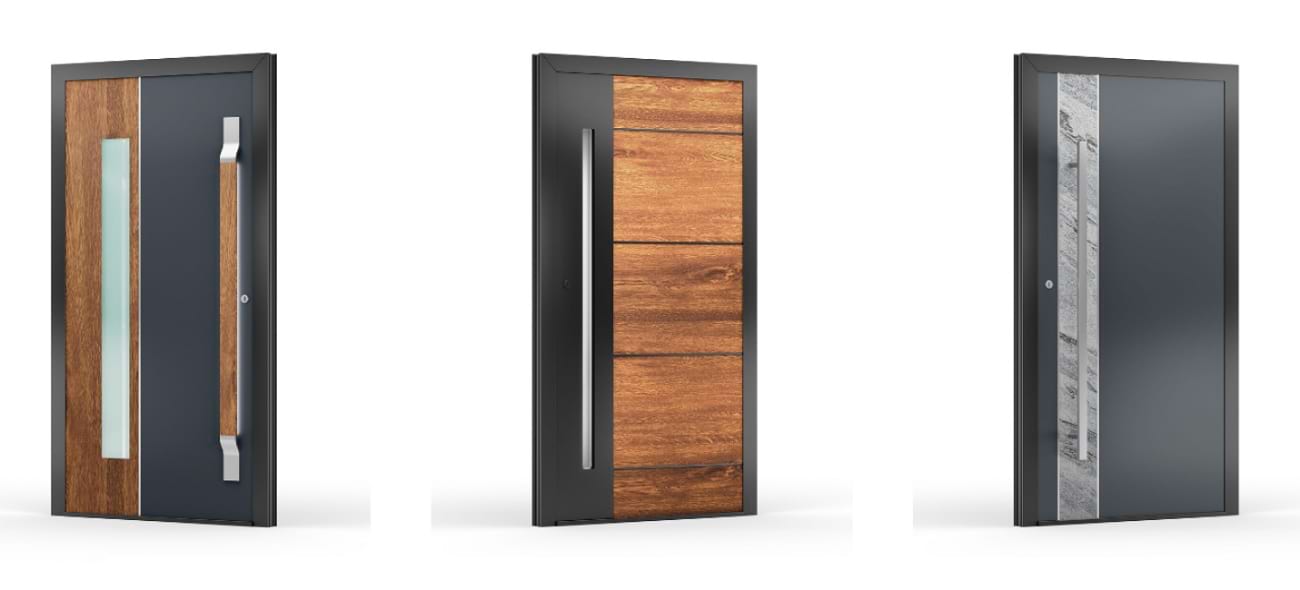 habillage de porte d'entrée aluminium